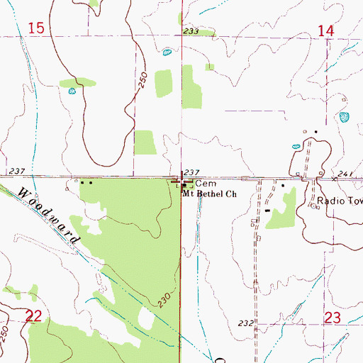Topographic Map of Mount Bethel Church, MS