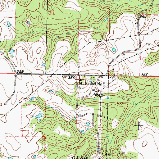 Topographic Map of Mount Bethel Number 2 Church, MS