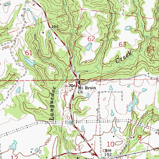 Topographic Map of Mount Bruin Church, MS