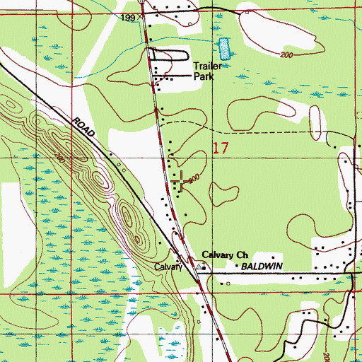 Topographic Map of Mount Carmel Church, MS