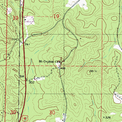 Topographic Map of Mount Cephus Church, MS