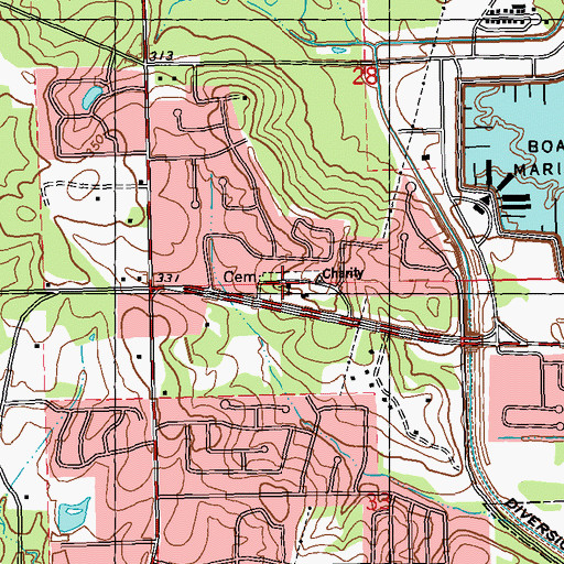Topographic Map of Mount Charity Church, MS