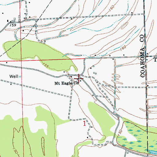 Topographic Map of Mount Eagle Church, MS