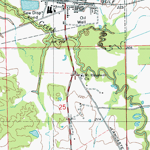 Topographic Map of Mount Elizabeth Church, MS