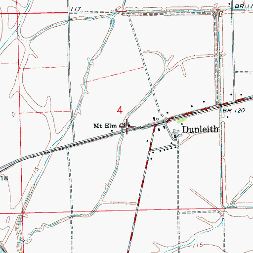 Topographic Map of Mount Elm Church, MS