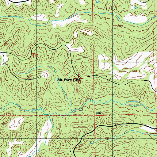 Topographic Map of Mount Ever Church, MS