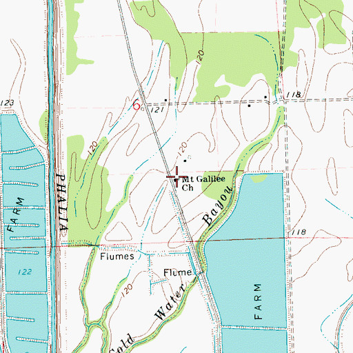 Topographic Map of Mount Galilee Church, MS