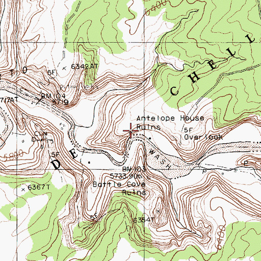 Topographic Map of Antelope House Ruins, AZ