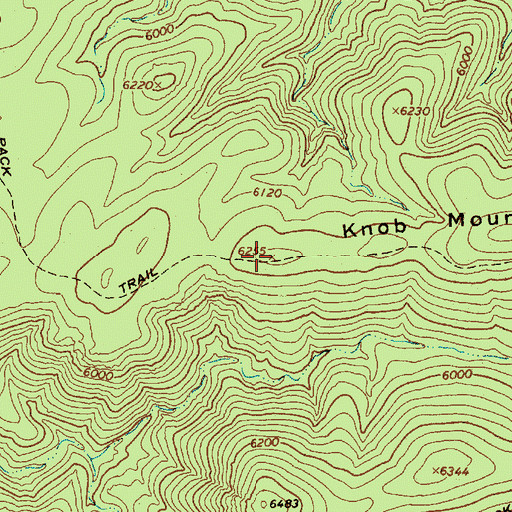 Topographic Map of Knob Mountain, AZ