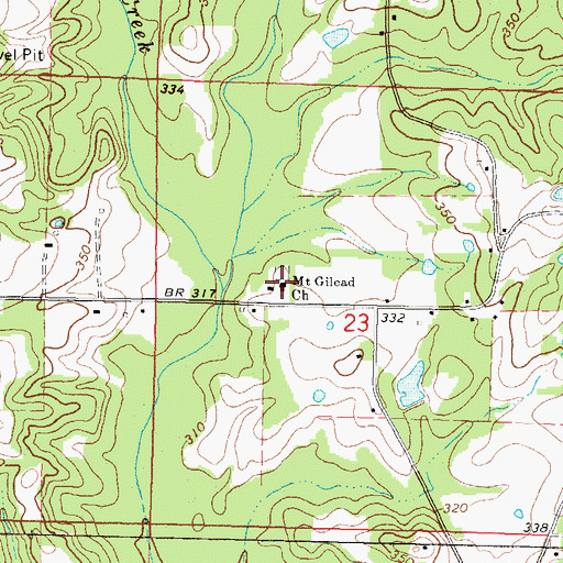 Topographic Map of Mount Gilead Church, MS