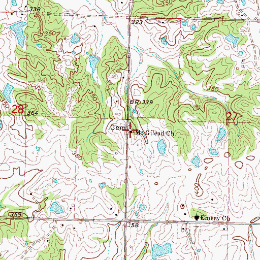 Topographic Map of Mount Gilead Church, MS