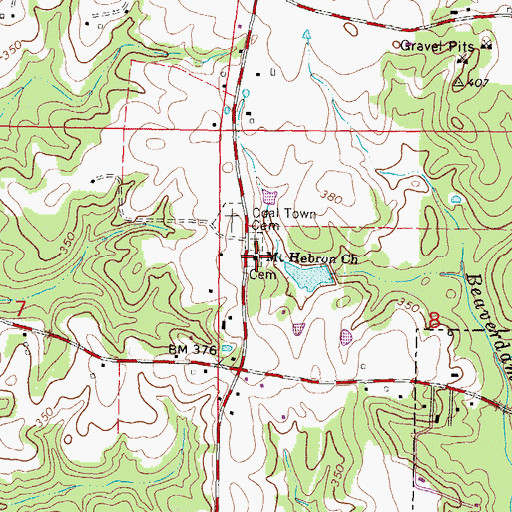 Topographic Map of Mount Hebron Church, MS