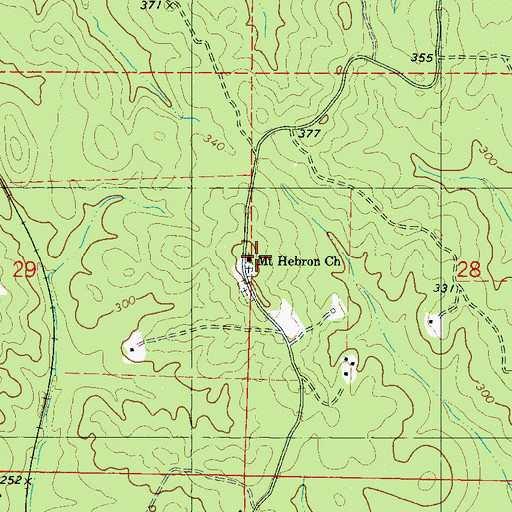 Topographic Map of Mount Hebron Church, MS