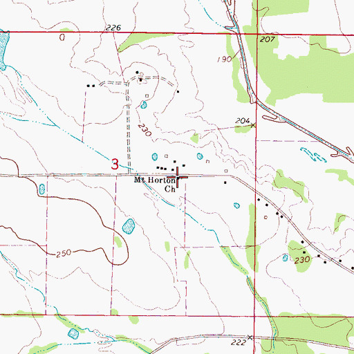 Topographic Map of Mount Horton Church, MS