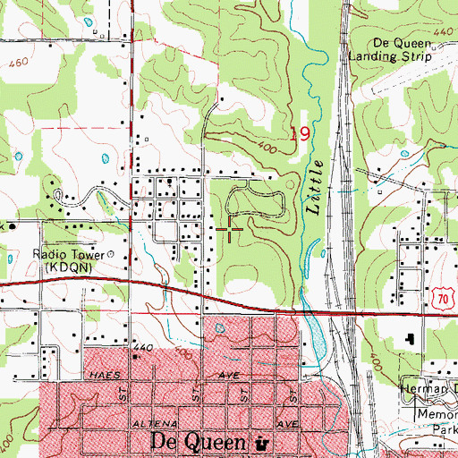 Topographic Map of Ridgeview Lodge Nursing Home, AR