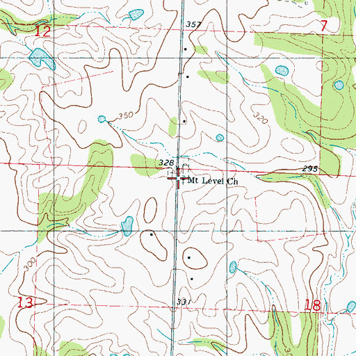 Topographic Map of Mount Level Church, MS
