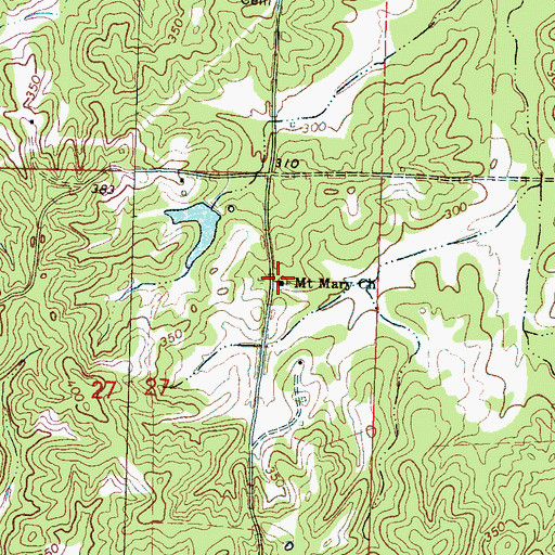 Topographic Map of Mount Mary Church, MS