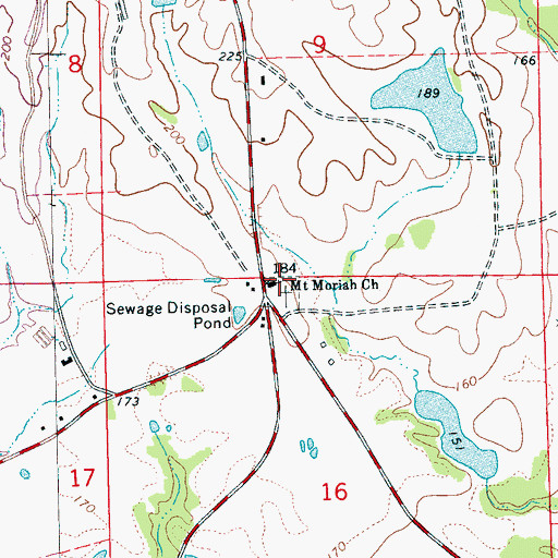 Topographic Map of Mount Moriah Church, MS