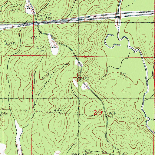 Topographic Map of Mount Moriah Church, MS