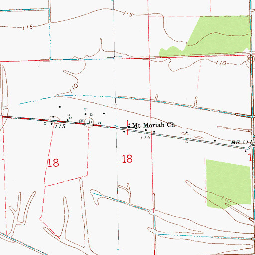Topographic Map of Mount Moriah Church, MS
