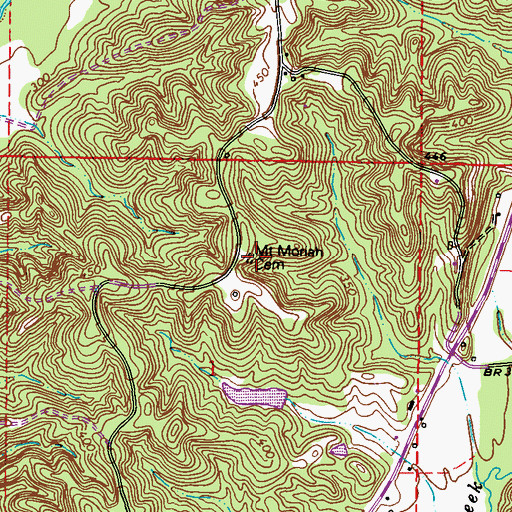 Topographic Map of Mount Moriah Church, MS