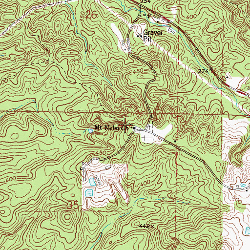 Topographic Map of Mount Nebo Church, MS
