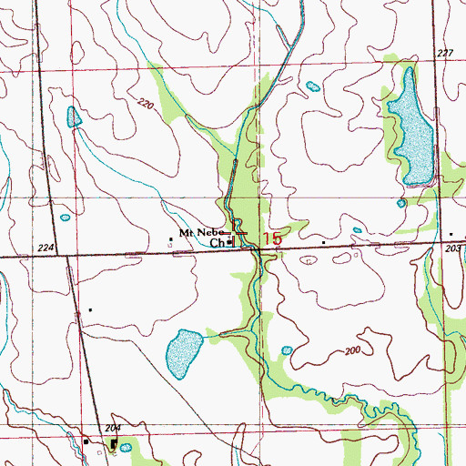 Topographic Map of Mount Nebo Church, MS