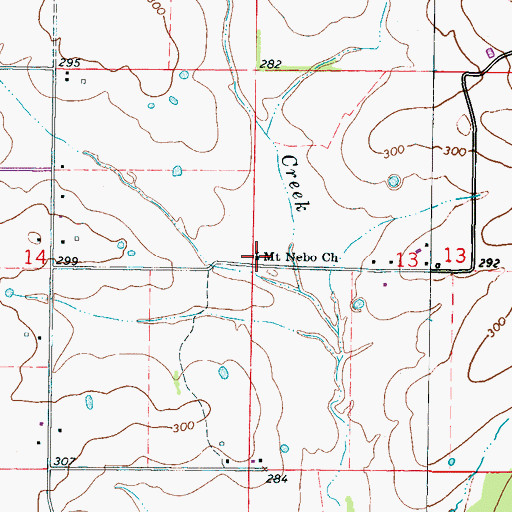 Topographic Map of Mount Nebo Missionary Baptist Church, MS