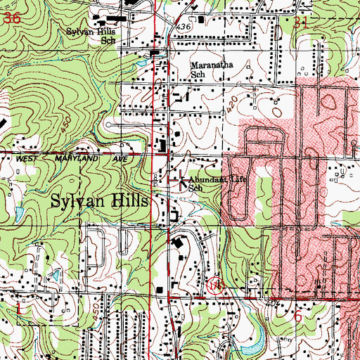 Topographic Map of Abundant Life School, AR