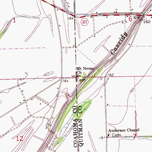 Topographic Map of Mount Nemo Church, MS