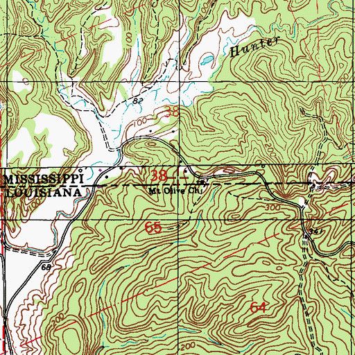 Topographic Map of Mount Olive Church, MS