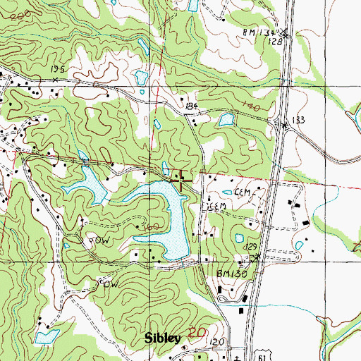 Topographic Map of Mount Olive Church, MS