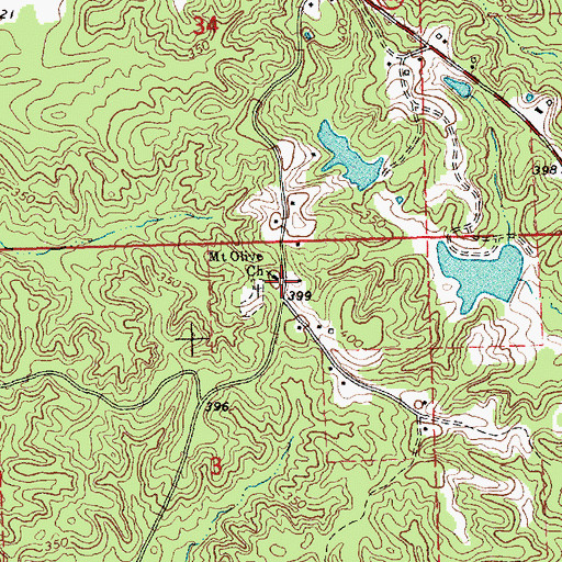 Topographic Map of Mount Olive Church, MS