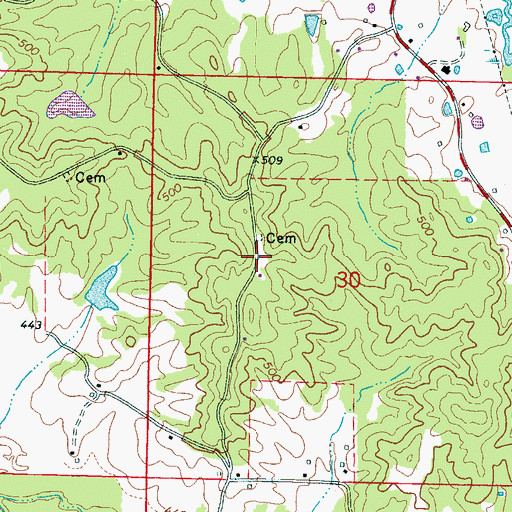 Topographic Map of Mount Olive Church, MS