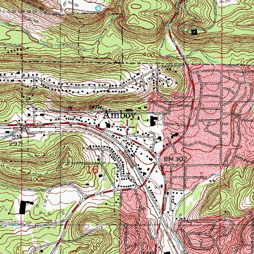 Topographic Map of Amboy Elementary School, AR