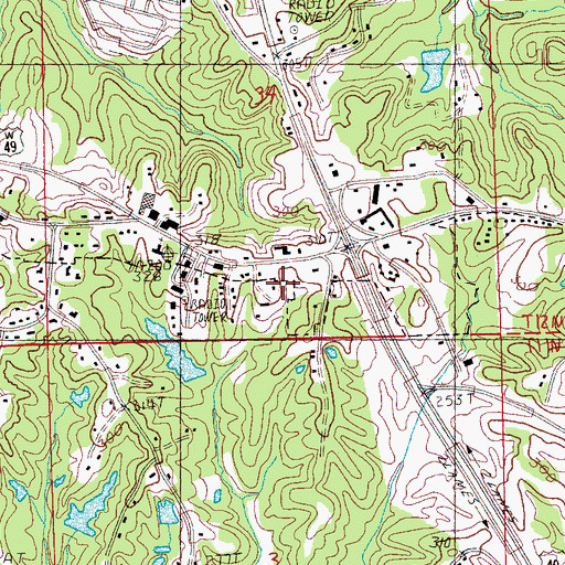 Topographic Map of Mount Olive Church, MS