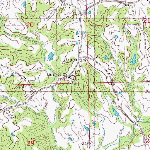 Topographic Map of Mount Olive Church, MS
