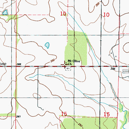 Topographic Map of Mount Olive Church, MS