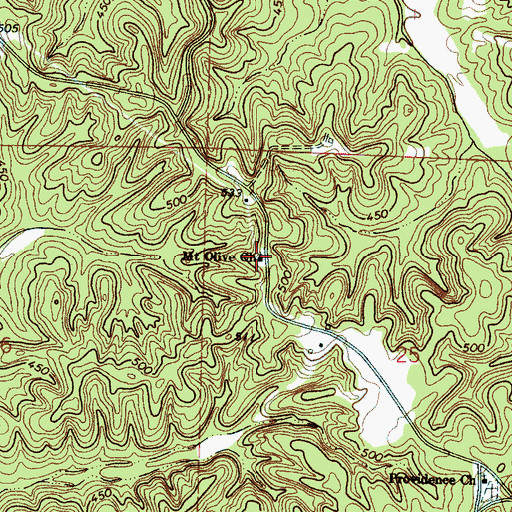 Topographic Map of Mount Olive Church, MS
