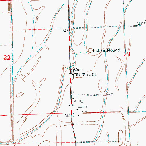 Topographic Map of Mount Olive Church, MS