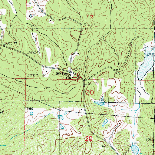 Topographic Map of Mount Olive Church, MS