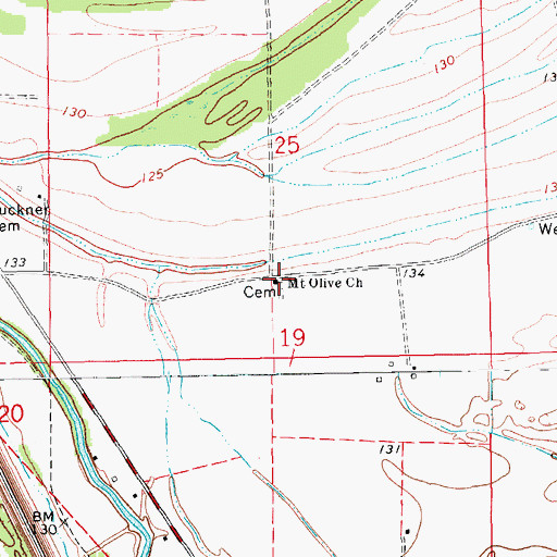 Topographic Map of Mount Olive Church, MS