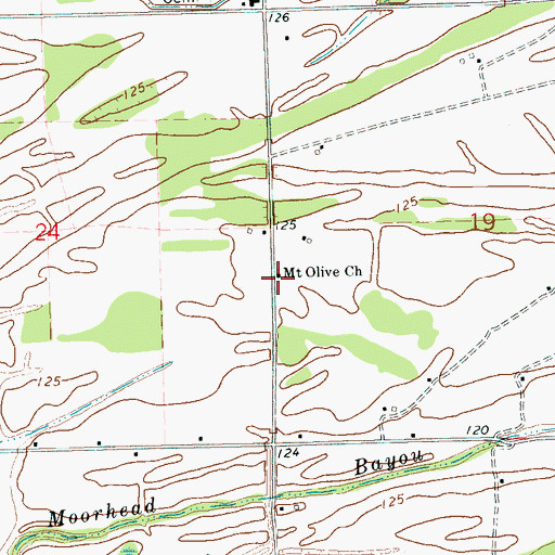 Topographic Map of Mount Olive Church, MS