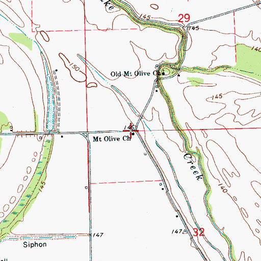 Topographic Map of Mount Olive Church, MS