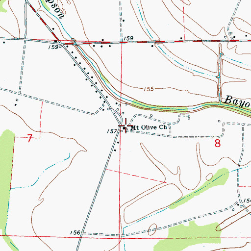 Topographic Map of Mount Olive Church, MS