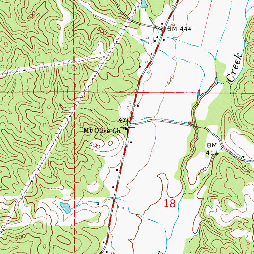 Topographic Map of Mount Olive Church, MS