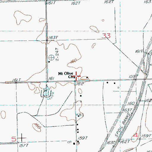 Topographic Map of Mount Olive Church, MS