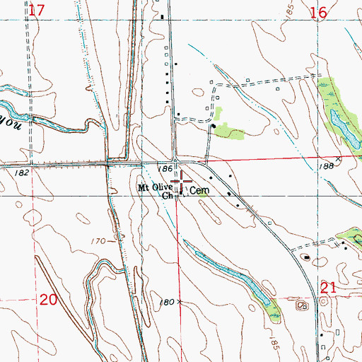 Topographic Map of Mount Olive Church, MS