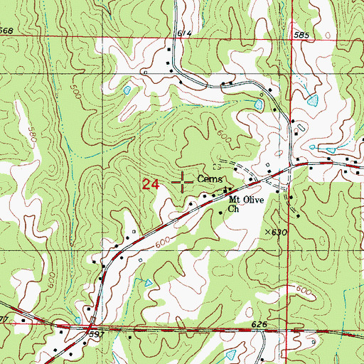 Topographic Map of Mount Olive Church, MS