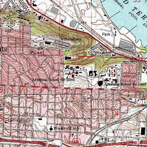Topographic Map of Arkansas School for Blind, AR